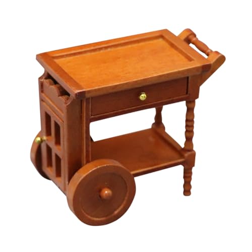 CIYODO Wagen Miniaturmöbel Outdoor-Dekor Haushaltsgegenstände Heimdekorationen 1 Möbel im Maßstab 12 schubkarre küchendekoration Handcart Puppenhaus-Layout Puppenhausdekoration Holz Brown von CIYODO