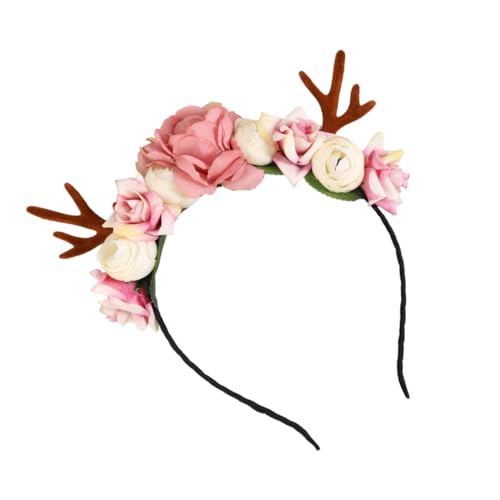 CIYODO Weihnachtlicher Haarreif mit Rehgeweih und Blumen Elastisches Haarschmuck Accessoire für Fasching Karneval Cosplay und Festliche Anlässe Einheitsgröße für Mädchen CIYODO Weihnachtlicher Haarreif mit Rehgeweih und Blumen Elastisches Haarschmuck Accessoire für Fasching Karneval Cosplay und Festliche Anlässe Einheitsgröße für Mädchen von CIYODO