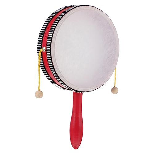 CIYODO Wellentrommel musikalische rasseln Handtrommel für Kleinkind Percussion Puzzlespielzeug spielzeuge Kindergeschenk Frühpädagogisches Schlaginstrument Holz rot von CIYODO