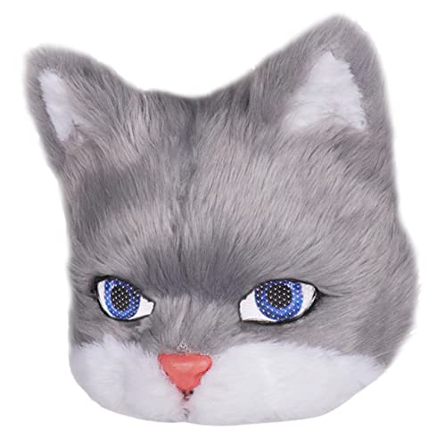 CIYODO plüschige Katzenmaske Kätzchen-Maskerade-Masken Halloween-Requisiten halloween masken halloweenmaske Hasenkostüm Hasenanzug Maskerade-Maske Masse Katzenmaske für Frauen PVC Grey von CIYODO