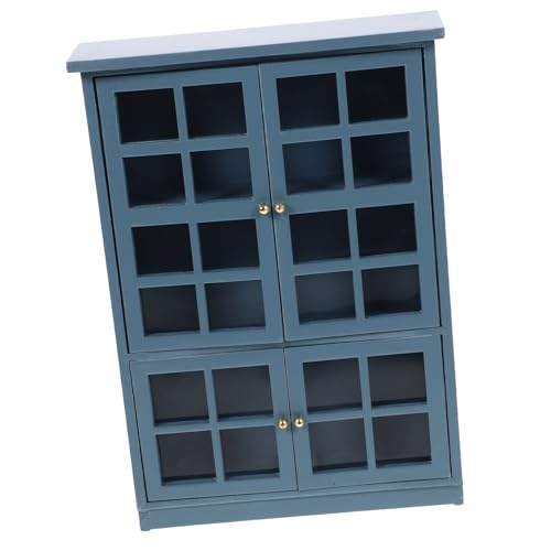 CIYODO schließblech lagerschrank külschrank schließfach wohnzimmerdeko Puppenhaus Bücherregal Mini-Küchenmöbel Puppenhausmöbel Minischrank Exquisite Mini-Möbel Vitrine Holz Sky-Blue von CIYODO