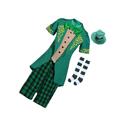 Kobold Kostüm Halloween-Kobold-kostüm Halloweenkostüm Irischer Kobold-Frack St Patrick Tag Cosplay Kostüm Grünes Kleeblatt-kostüm Koboldanzug Für Kinder St. Patricks Kostüm CIYODO von CIYODO