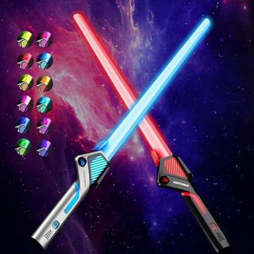 CJBIN 2PCS Lichtschwert Kinder, 12 Farben Star Wars Lichtschwert, 2 in 1 Retractable Laserschwert Star Wars Led Lightsaber Lichtschwerter Mit Licht und Sound, Doppelklingen Licht Schwert für Cosplay CJBIN 2PCS Lichtschwert Kinder, 12 Farben Star Wars Lichtschwert, 2 in 1 Retractable Laserschwert Star Wars Led Lightsaber Lichtschwerter Mit Licht und Sound, Doppelklingen Licht Schwert für Cosplay von CJBIN