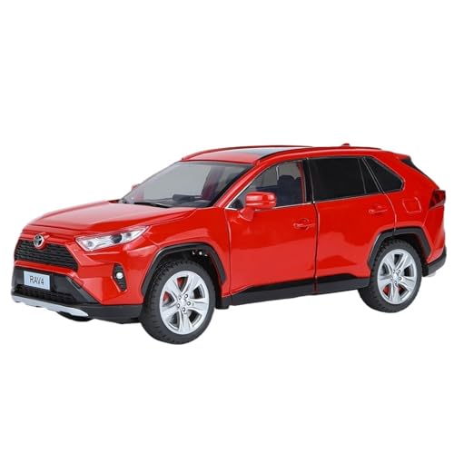 CJJXKBEP Fertiges Modellauto 1/24 Große Größe for Toyota RAV4 Stadt SUV Statische Legierung Auto Modell Pull-Back-Simulation Auto Modell Ornamente Dekoration Miniatur Auto Modell im Massstab(Red) von CJJXKBEP