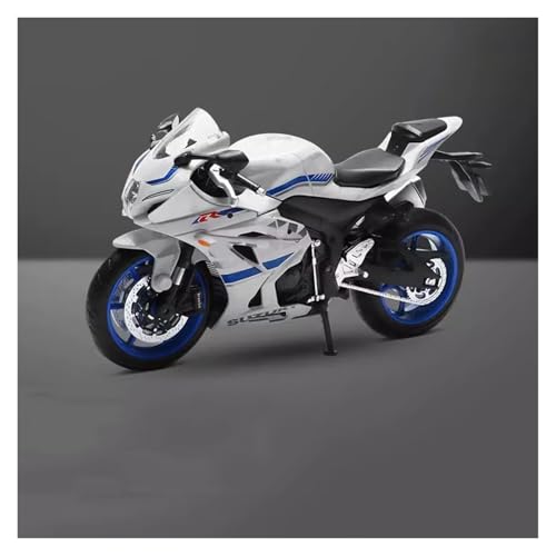 CJJXKBEP Fertiges Modellauto 1:12 for Suzuki GSX-R1000 Motorradmodelle Autodruckgusslegierung Stoßdämpfung Schiebemotoren Simuliertes Minifahrzeug Miniatur Auto Modell im Massstab(White) von CJJXKBEP