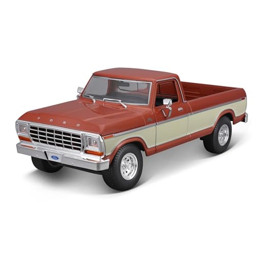 CJJXKBEP Fertiges Modellauto 1:18 Ford 1979 F150 Classic Retro Pick-up Simulations-Legierungsautomodell Statische Miniatur-Fahrzeugmodellsammlung Aus Druckguss Miniatur Auto Modell im Massstab(Red) von CJJXKBEP