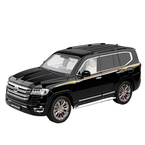 CJJXKBEP Fertiges Modellauto 1:18 for Toyota Land Cruiser LC300 Automodelle Legierung Diecast Sound Licht 6 Türen Geöffnet Zurückziehen Metall SUV Sammlung Miniatur Auto Modell im Massstab(Black) von CJJXKBEP