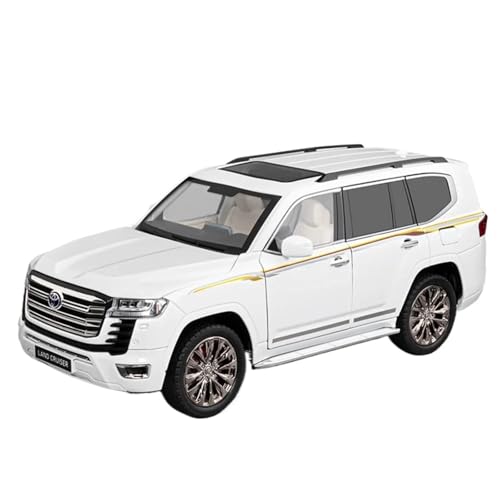 CJJXKBEP Fertiges Modellauto 1:18 for Toyota Land Cruiser LC300 Automodelle Legierung Diecast Sound Licht 6 Türen Geöffnet Zurückziehen Metall SUV Sammlung Miniatur Auto Modell im Massstab(White) von CJJXKBEP