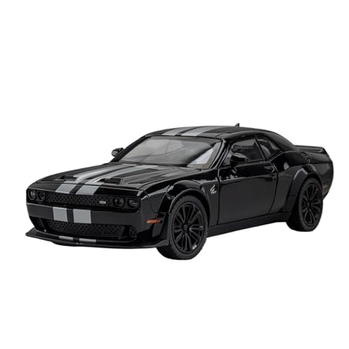 CJJXKBEP Fertiges Modellauto 1:22 for Dodge Challenger SRT Hellcat Dämon Augen Modell Auto Legierung Diecast Pull Back Supercar Licht Sound Fahrzeug Modelle Miniatur Auto Modell im Massstab(Black) von CJJXKBEP