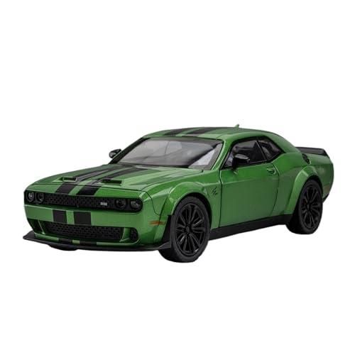 CJJXKBEP Fertiges Modellauto 1:22 for Dodge Challenger SRT Hellcat Dämon Augen Modell Auto Legierung Diecast Pull Back Supercar Licht Sound Fahrzeug Modelle Miniatur Auto Modell im Massstab(Green) von CJJXKBEP