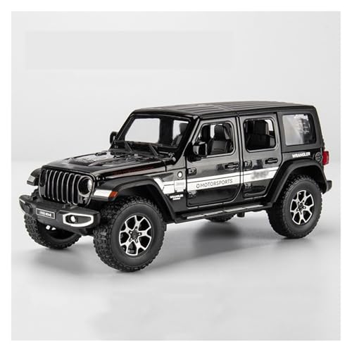 CJJXKBEP Fertiges Modellauto 1:22 for Jeep Wrangler SUV Modellauto Diecast 7 Türen Geöffnet Sound Licht Zurückziehen Simuliertes Mini-Geländefahrzeug Miniatur Auto Modell im Massstab(Black) von CJJXKBEP