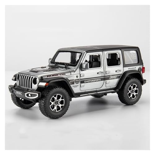 CJJXKBEP Fertiges Modellauto 1:22 for Jeep Wrangler SUV Modellauto Diecast 7 Türen Geöffnet Sound Licht Zurückziehen Simuliertes Mini-Geländefahrzeug Miniatur Auto Modell im Massstab(Gray) von CJJXKBEP