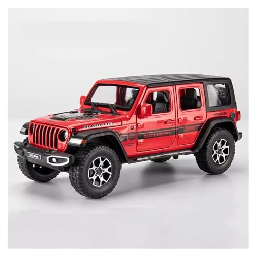 CJJXKBEP Fertiges Modellauto 1:22 for Jeep Wrangler SUV Modellauto Diecast 7 Türen Geöffnet Sound Licht Zurückziehen Simuliertes Mini-Geländefahrzeug Miniatur Auto Modell im Massstab(Red) von CJJXKBEP