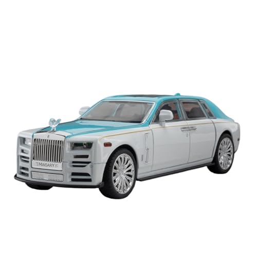 CJJXKBEP Fertiges Modellauto 1:22 for Rolls Royce Phantom Automodell Musik Licht Türen Geöffnet Mini-Fahrzeugmodelle Ornamente Miniatur Auto Modell im Massstab(Blue) von CJJXKBEP