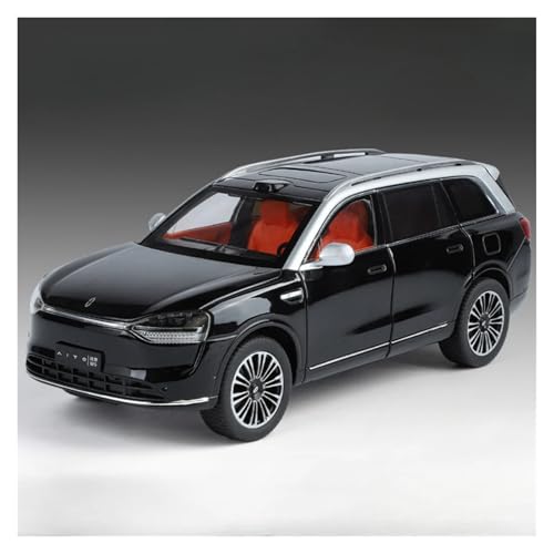 CJJXKBEP Fertiges Modellauto 1:24 for AITO M9 Legierung Diecast Auto Modelle Sound Licht Zurückziehen Simulation Business SUV Mini Fahrzeug Modell Exponate Miniatur Auto Modell im Massstab(Black) von CJJXKBEP