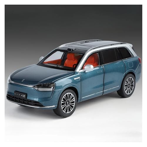 CJJXKBEP Fertiges Modellauto 1:24 for AITO M9 Legierung Diecast Auto Modelle Sound Licht Zurückziehen Simulation Business SUV Mini Fahrzeug Modell Exponate Miniatur Auto Modell im Massstab(Blue) von CJJXKBEP