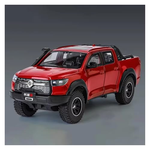 CJJXKBEP Fertiges Modellauto 1:24 for Great Wall POER Auto Modell Legierung Diecast Freilauf Sound Licht Off-Road Pickup Truck Modelle Sammlung Miniatur Auto Modell im Massstab(Red) von CJJXKBEP