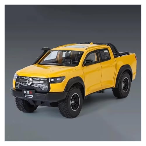 CJJXKBEP Fertiges Modellauto 1:24 for Great Wall POER Auto Modell Legierung Diecast Freilauf Sound Licht Off-Road Pickup Truck Modelle Sammlung Miniatur Auto Modell im Massstab(Yellow) von CJJXKBEP