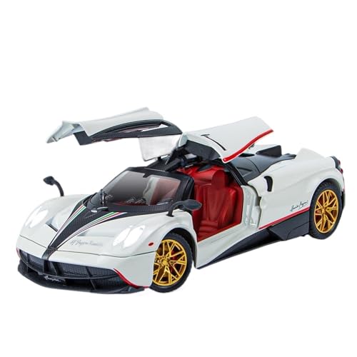 CJJXKBEP Fertiges Modellauto 1:24 for Pagani Huayra Dinastia Simulation Sportwagenmodell Legierung Druckguss Sound Licht 4 Türen Geöffnetes Rennfahrzeug Miniatur Auto Modell im Massstab(White) von CJJXKBEP