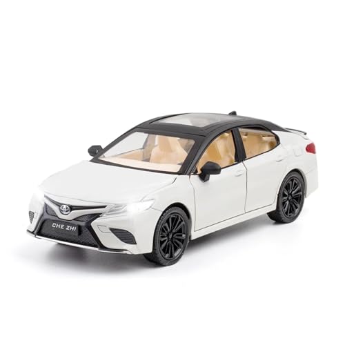 CJJXKBEP Fertiges Modellauto 1:24 for Toyota Camry Modell Auto Simulation Metall Diecast Licht Musik Miniatur Fahrzeug Modelle Ornamente Hobby Miniatur Auto Modell im Massstab(White) von CJJXKBEP