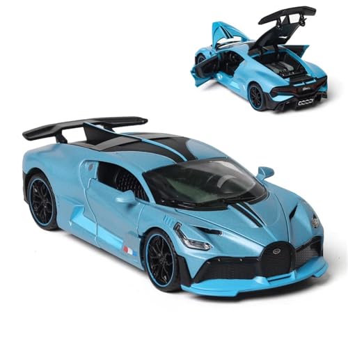 CJJXKBEP Fertiges Modellauto 1:32 for Bugatti Divo Alloy Diecast Model Cars Zurückziehen Sound Licht Simulation Fahrzeug Präsentieren Sammlung Displays Miniatur Auto Modell im Massstab(Blue) von CJJXKBEP