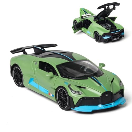 CJJXKBEP Fertiges Modellauto 1:32 for Bugatti Divo Alloy Diecast Model Cars Zurückziehen Sound Licht Simulation Fahrzeug Präsentieren Sammlung Displays Miniatur Auto Modell im Massstab(Green) von CJJXKBEP