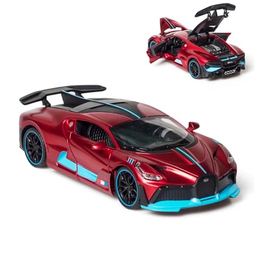 CJJXKBEP Fertiges Modellauto 1:32 for Bugatti Divo Alloy Diecast Model Cars Zurückziehen Sound Licht Simulation Fahrzeug Präsentieren Sammlung Displays Miniatur Auto Modell im Massstab(Red) von CJJXKBEP