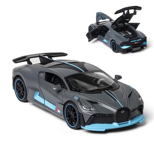 CJJXKBEP Fertiges Modellauto 1:32 for Bugatti Divo Alloy Diecast Model Cars Zurückziehen Sound Licht Simulation Fahrzeug Präsentieren Sammlung Displays Miniatur Auto Modell im Massstab(Titanium) von CJJXKBEP