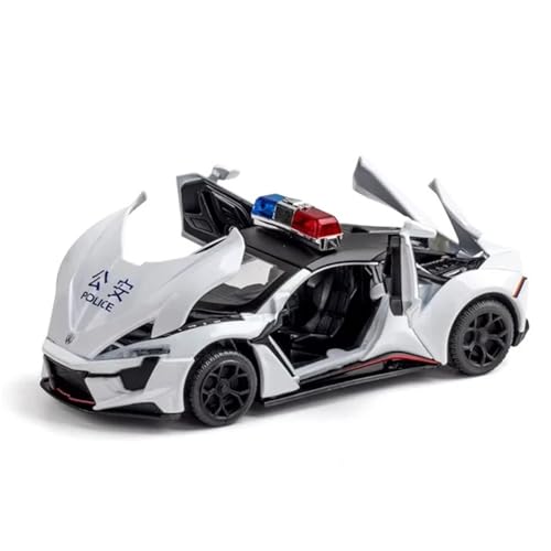 CJJXKBEP Fertiges Modellauto 1:32 for Lykan Hypersport Modellautos Legierung Diecast Micro Simulation Polizeiauto Sound Licht Zurückziehen for Geschenke Sammlung Miniatur Auto Modell im Massstab von CJJXKBEP