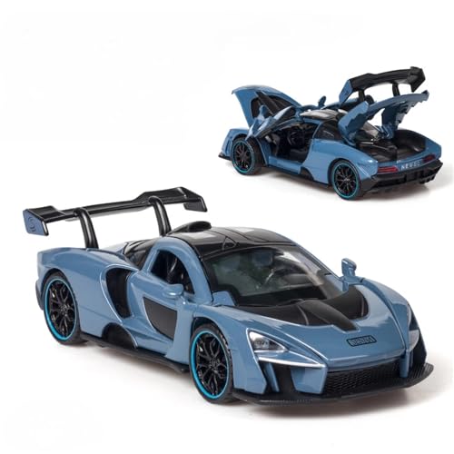 CJJXKBEP Fertiges Modellauto 1:32 for McLaren Senna Auto Modell Diecast Metall Simulation Sound Licht Zurückziehen Mini Fahrzeug Modelle Sammlung Miniatur Auto Modell im Massstab(Blue) von CJJXKBEP