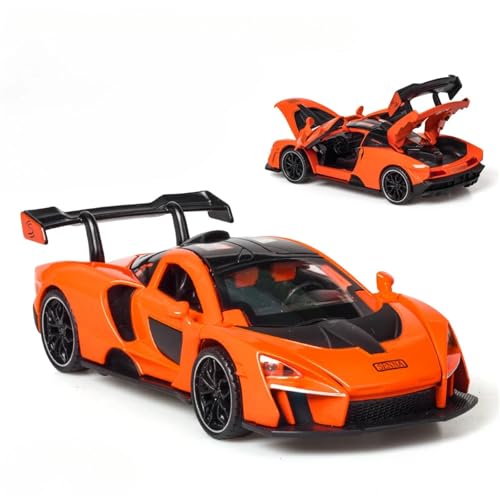 CJJXKBEP Fertiges Modellauto 1:32 for McLaren Senna Auto Modell Diecast Metall Simulation Sound Licht Zurückziehen Mini Fahrzeug Modelle Sammlung Miniatur Auto Modell im Massstab(Orange) von CJJXKBEP