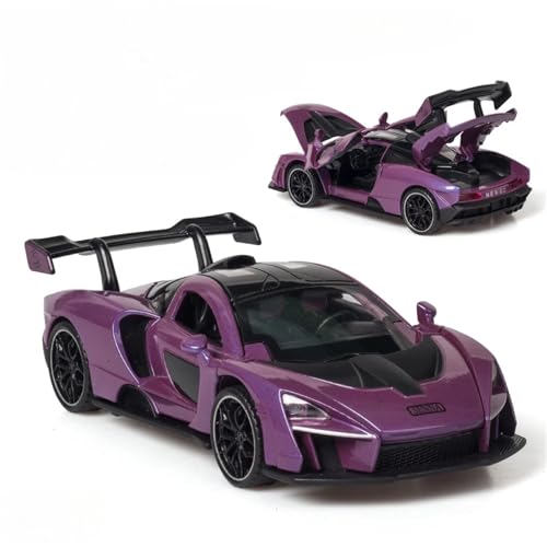 CJJXKBEP Fertiges Modellauto 1:32 for McLaren Senna Auto Modell Diecast Metall Simulation Sound Licht Zurückziehen Mini Fahrzeug Modelle Sammlung Miniatur Auto Modell im Massstab(Purple) von CJJXKBEP