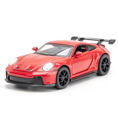 CJJXKBEP Fertiges Modellauto 1:32 for Porsche 911 GT3 Modellautos, Metalldruckguss, Zurückziehbar, Sound, Licht, Heimdekoration, Miniatur-Fahrzeugsammlung Miniatur Auto Modell im Massstab(Red) von CJJXKBEP