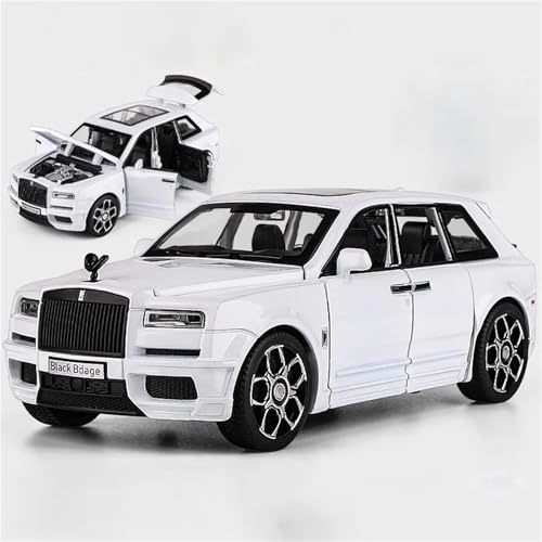 CJJXKBEP Fertiges Modellauto 1:32 for Rolls Royce Cullinan SUV Modell Auto Diecast Metall Simulation Sound Licht Geländewagen Modell Sammlung Miniatur Auto Modell im Massstab(White) von CJJXKBEP