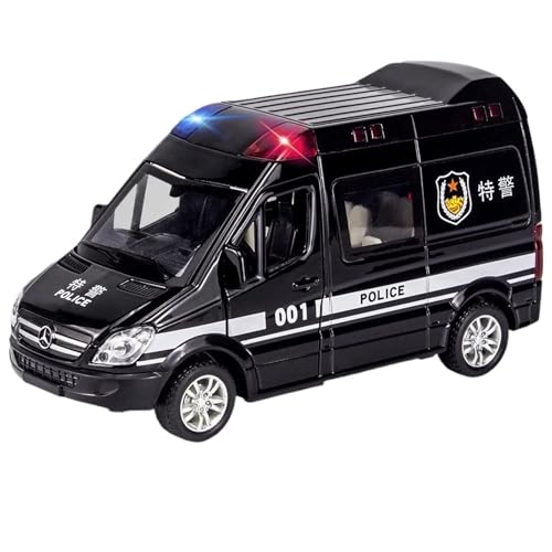 CJJXKBEP Fertiges Modellauto 1:36 City Ambulance Model Cars Alloy Diecast Simulation SWAT Car Pull Back Sound Light Police Vehicle Collection Miniatur Auto Modell im Massstab(SWAT Black) von CJJXKBEP