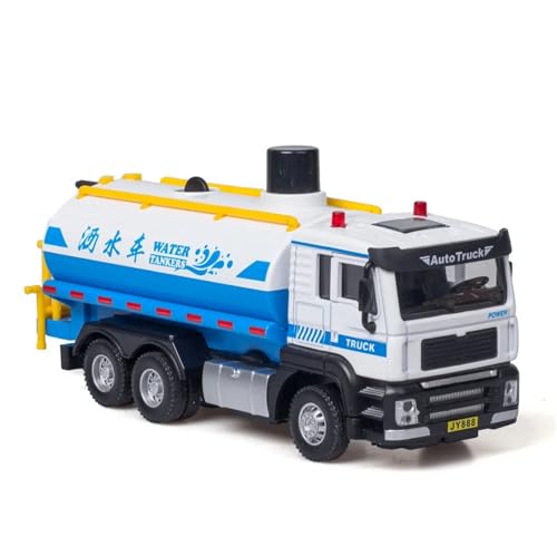 CJJXKBEP Fertiges Modellauto 1:50 Sanitär-Müllsprinkler-LKW-Simulation, LKW-Modell, Metall, Zurückziehbar, Sound, Lichttechnik, Fahrzeuge Miniatur Auto Modell im Massstab(Blue) von CJJXKBEP