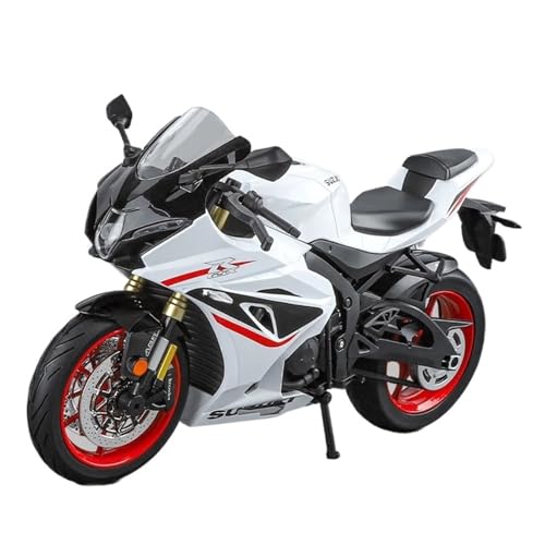 CJJXKBEP Fertiges Modellauto 1:9 for Suzuki GSX-1000R Motorrad Modell Autos Legierung Diecast Licht Kette Verknüpfung Simulation Motoren Miniatur Auto Modell im Massstab(White) von CJJXKBEP