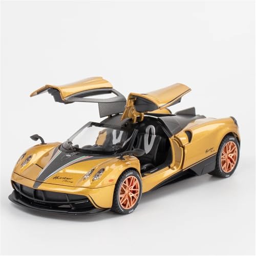 CJJXKBEP Fertiges Modellauto Diecast 1:22 for Pagani Huayra Dinastia Racing Auto Modell Simulation Sound Licht Mini Sport Fahrzeug Modelle Präsentiert Miniatur Auto Modell im Massstab(Yellow) von CJJXKBEP