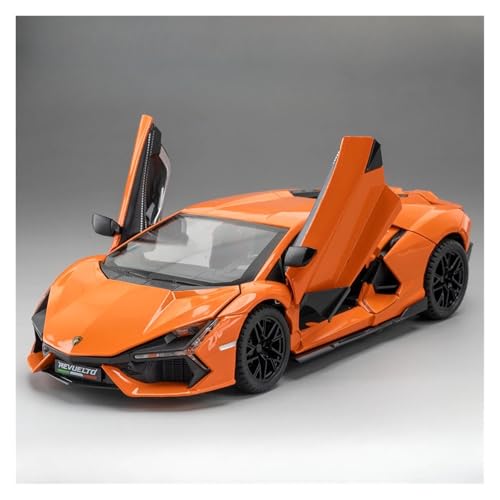 CJJXKBEP Fertiges Modellauto Diecast 1:24 for Lamborghini REVUELTO Sportwagen Modell Zurückziehen Sound Licht Racing Miniatur Simulation Fahrzeug Miniatur Auto Modell im Massstab(Orange) von CJJXKBEP