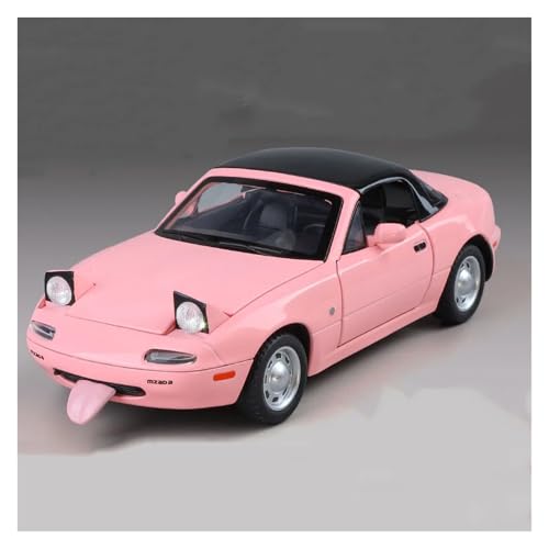 CJJXKBEP Fertiges Modellauto Diecast 1:24 for Mazda MX-5 Modellautos Legierung Sound Licht Zurückziehen Mini Fahrzeuge Modell Miniatur Auto Modell im Massstab(Pink) von CJJXKBEP