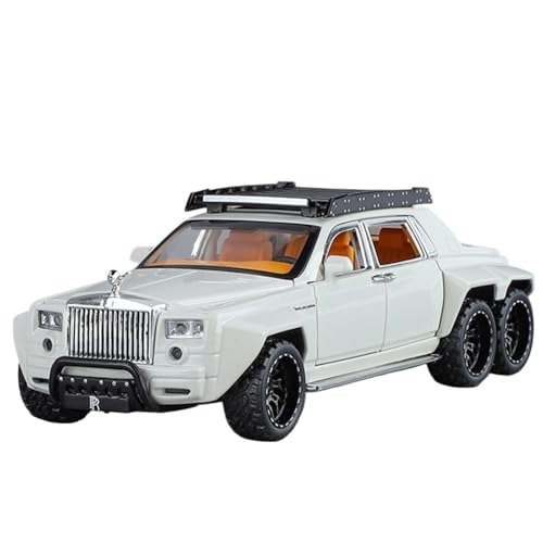 CJJXKBEP Fertiges Modellauto Diecast 1:32 for Rolls-Royce Phantom 6X6 SUV Miniatur Autos Modell Legierung Sound Licht Zurückziehen Fahrzeug Miniatur Auto Modell im Massstab(White) von CJJXKBEP