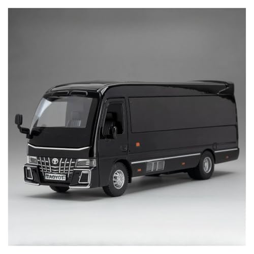 CJJXKBEP Fertiges Modellauto Diecast 1:32 for Toyota Coaster Sightseeing Bus Modell Auto Zurückziehen Sound Licht Simulation Business Fahrzeuge Präsentiert Miniatur Auto Modell im Massstab(Black) von CJJXKBEP