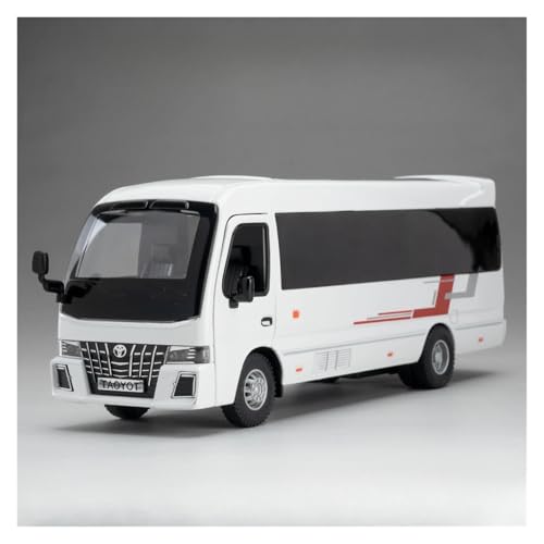 CJJXKBEP Fertiges Modellauto Diecast 1:32 for Toyota Coaster Sightseeing Bus Modell Auto Zurückziehen Sound Licht Simulation Business Fahrzeuge Präsentiert Miniatur Auto Modell im Massstab(White) von CJJXKBEP