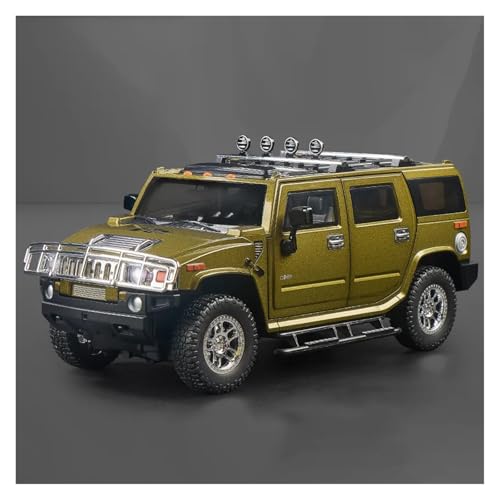 CJJXKBEP Fertiges Modellauto Druckguss 1:18 for Hummer H2 Modell-SUV-Autos 6 Türen Geöffnet Sound Licht Stoßdämpfung Mini-Geländewagen Mod Miniatur Auto Modell im Massstab(Green) von CJJXKBEP