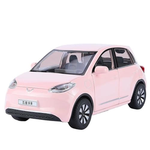 CJJXKBEP Fertiges Modellauto Druckguss 1:24 for WULING BINGUO Elektrofahrzeuge Legierung Automodell Sound Und Licht Mini-Fahrzeugmodelle Miniatur Auto Modell im Massstab(Pink) von CJJXKBEP