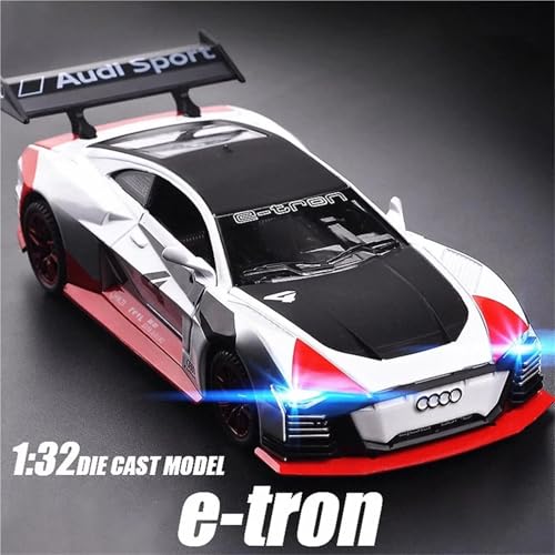 CJJXKBEP Fertiges Modellauto Legierung 1:32 for Audi M8 E-TRON Sportwagen Modell Sound Licht Zurückziehen Supercar Modelle Mini Fahrzeuge Miniatur Auto Modell im Massstab(Red) von CJJXKBEP