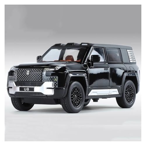 CJJXKBEP Fertiges Modellauto Legierung Diecast 1:24 for BYD U8 SUV Modell Auto Zurückziehen 6 Türen Geöffnet Sound Licht Simulierte Mini Off-Road Fahrzeug Miniatur Auto Modell im Massstab(Black) von CJJXKBEP