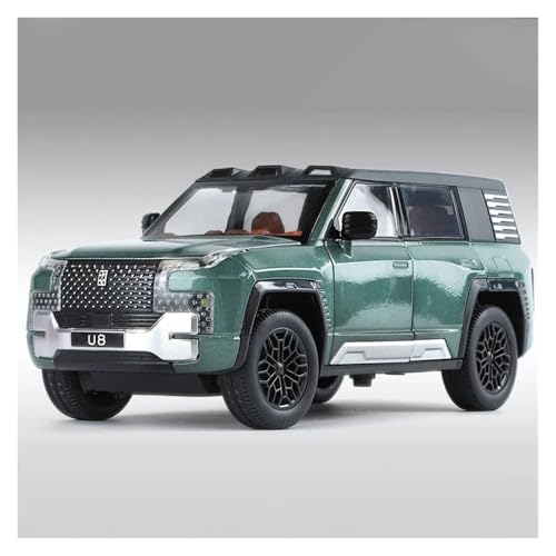 CJJXKBEP Fertiges Modellauto Legierung Diecast 1:24 for BYD U8 SUV Modell Auto Zurückziehen 6 Türen Geöffnet Sound Licht Simulierte Mini Off-Road Fahrzeug Miniatur Auto Modell im Massstab(Green) von CJJXKBEP