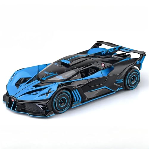 CJJXKBEP Fertiges Modellauto Legierung Diecast 1:24 for Bugatti Fire Meteor Auto Modell Zurückziehen Sound Licht Simulierte Mini Fahrzeug Miniatur Auto Modell im Massstab(Blue) von CJJXKBEP