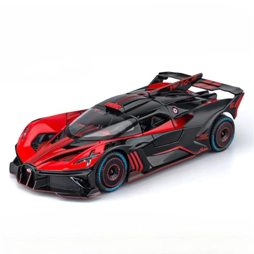 CJJXKBEP Fertiges Modellauto Legierung Diecast 1:24 for Bugatti Fire Meteor Auto Modell Zurückziehen Sound Licht Simulierte Mini Fahrzeug Miniatur Auto Modell im Massstab(Red) von CJJXKBEP